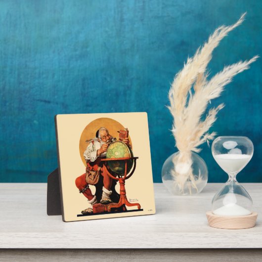 Der Weihnachtsmann auf dem Globus Fotoplatte (InSitu)