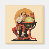 Der Weihnachtsmann auf dem Globus Magnet (Vorne)