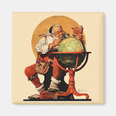 Der Weihnachtsmann auf dem Globus Magnet (Vorne)