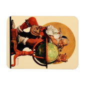Der Weihnachtsmann auf dem Globus Magnet (Horizontal)