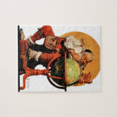 Der Weihnachtsmann auf dem Globus Puzzle (Horizontal)