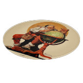 Der Weihnachtsmann auf dem Globus Schneidebrett (Ecke)