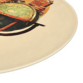 Der Weihnachtsmann auf dem Globus Schneidebrett (Ecke)