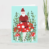 Der Weihnachtsmann auf dem Magischen Pilz CUSTOM X Karte (Vorderseite)