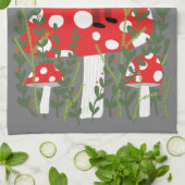 Der Weihnachtsmann auf dem Magischen Pilz Geschirrtuch (Gefaltet)