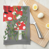 Der Weihnachtsmann auf dem Magischen Pilz Geschirrtuch (Viertel Falte)