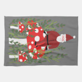 Der Weihnachtsmann auf dem Magischen Pilz Geschirrtuch (Horizontal)