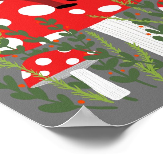 Der Weihnachtsmann auf dem Magischen Pilz Poster (Ecke)