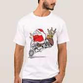 Der Weihnachtsmann auf dem Motorrad Rudolph der Re T-Shirt (Vorderseite)