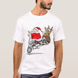 Der Weihnachtsmann auf dem Motorrad Rudolph der Re T-Shirt