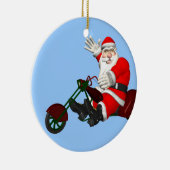 Der Weihnachtsmann auf dem Motortrick Keramikornament (Rechts)