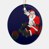 Der Weihnachtsmann auf dem Motortrick Keramikornament (Links)