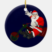 Der Weihnachtsmann auf dem Motortrick Keramikornament (Hinten)