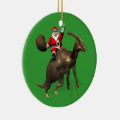 Der Weihnachtsmann auf dem Parasaurolophus Keramik Ornament (Rechts)