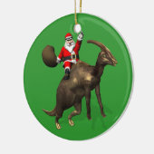 Der Weihnachtsmann auf dem Parasaurolophus Keramik Ornament (Links)