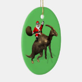 Der Weihnachtsmann auf dem Parasaurolophus Keramikornament (Rechts)