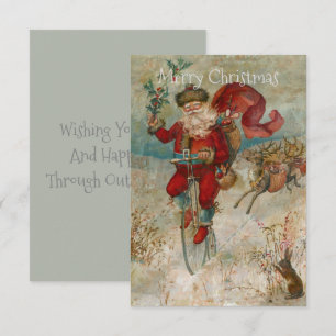 Der Weihnachtsmann auf dem Rad Einladung