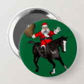 Der Weihnachtsmann auf dem Reiten Button (Vorne & Hinten)