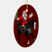 Der Weihnachtsmann auf dem Reiten Keramik Ornament (Rechts)