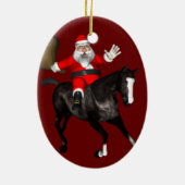 Der Weihnachtsmann auf dem Reiten Keramik Ornament (Hinten)