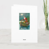 Der Weihnachtsmann auf dem Schiff Feiertagskarte (Rückseite)