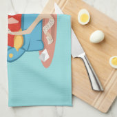 Der Weihnachtsmann auf dem Sofa im Schlafanzug Geschirrtuch (Viertel Falte)