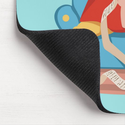 Der Weihnachtsmann auf dem Sofa im Schlafanzug Mousepad (Ecke)