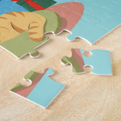 Der Weihnachtsmann auf dem Sofa im Schlafanzug Puzzle (Seite)