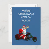 Der Weihnachtsmann auf dem Trip Feiertagspostkarte (Vorne/Hinten)