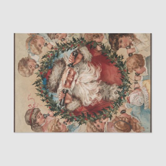 Der Weihnachtsmann auf den Handys, umgeben von Kin Seidenpapier (Vorderseite)