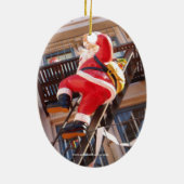 Der Weihnachtsmann auf der Flucht Keramik Ornament (Hinten)