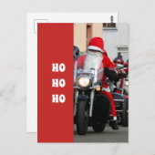 Der Weihnachtsmann auf einem Motorrad Ho Ho Ho Postkarte (Vorne/Hinten)
