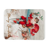 Der Weihnachtsmann auf einem Pfennig, der mit Rent Magnet (Horizontal)