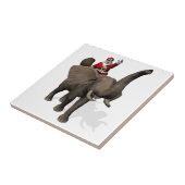 Der Weihnachtsmann auf Elefant reiten Fliese (Seite)