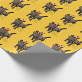 Der Weihnachtsmann auf Elefant reiten Geschenkpapier (Ecke)