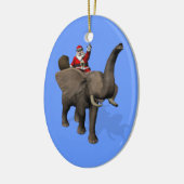 Der Weihnachtsmann auf Elefant reiten Keramikornament (Links)