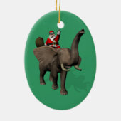 Der Weihnachtsmann auf Elefant reiten Keramikornament (Hinten)