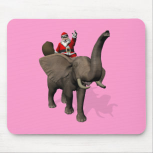 Der Weihnachtsmann auf Elefant reiten Mousepad
