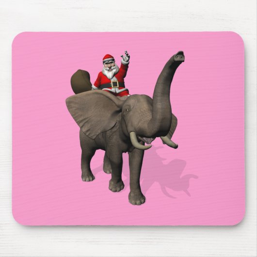 Der Weihnachtsmann auf Elefant reiten Mousepad (Vorne)