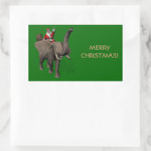 Der Weihnachtsmann auf Elefant reiten Rechteckiger Aufkleber (Tasche)