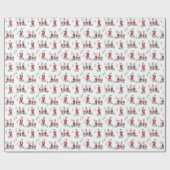 Der Weihnachtsmann auf Fahrrädern niedliche Kinder Geschenkpapier (Flach)