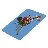 Der Weihnachtsmann auf Giraffe reiten Magnet (Linke Seite)