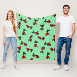 Der Weihnachtsmann auf Grün Fleecedecke