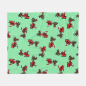 Der Weihnachtsmann auf Grün Fleecedecke (Vorderseite (Horizontal))