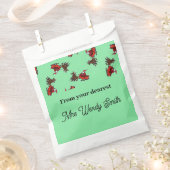 Der Weihnachtsmann auf Grün Geschenktütchen (Ausgeschnitten)