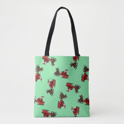 Der Weihnachtsmann auf Grün Tasche (Vorderseite)