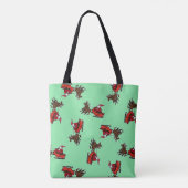 Der Weihnachtsmann auf Grün Tasche (Rückseite)