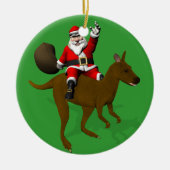 Der Weihnachtsmann auf Kangaroo Keramik Ornament (Vorne)