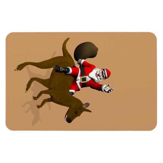 Der Weihnachtsmann auf Kangaroo Magnet (Horizontal)