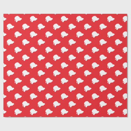 Der Weihnachtsmann auf rot Geschenkpapier (Flach)